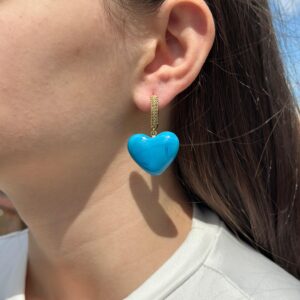 Halka Cam Mavi Küpe